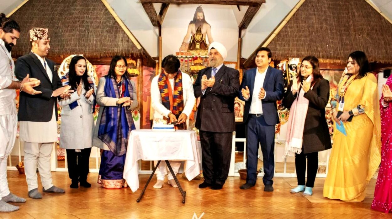 Spiritual Leader and Founder, International Siddhashram Shakti Center Harrow, United Kingdom, His Holiness Rajrajeshwar Guruji was congratulated on the auspicious occasion of his Birthday at Siddhashram Shakti Center. The Birthday was marked by cutting a cake and blessing of Guruji. 
