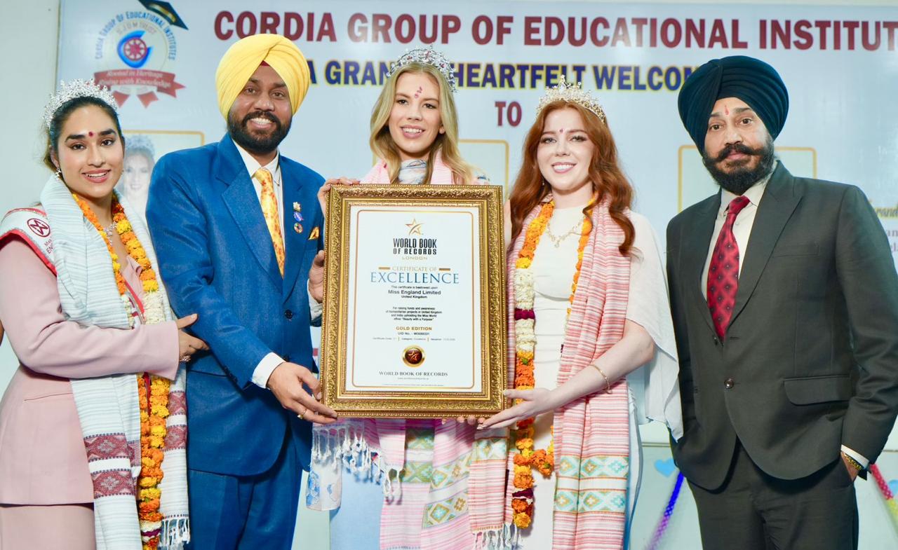 Miss England Honoured by World Book of Records During India Humanitarian Tour