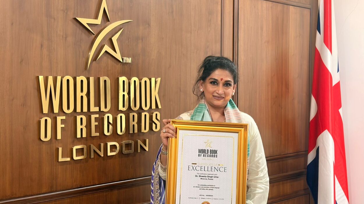 Dr. Shweta Singh Uma Honoured by World Book of Records for Global Promotion of Hindi and Arts