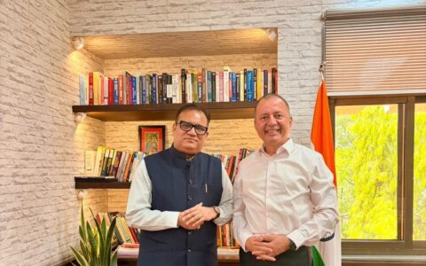 World Book of Records CEO Santosh Shukla Holds Courtesy Meeting with IIM Indore Director Dr. Himanshu Rai