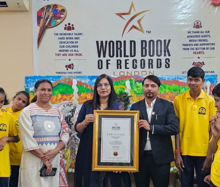 Astha Foundation included in World Book of Records for Mass Painting Event with Specially Abled Children