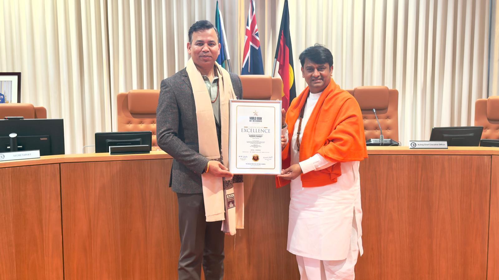 Councillor Sameer Pandey honoured for Visionary Leadership and Service to Humanity