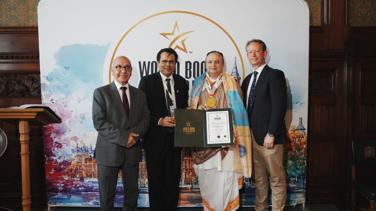 HDH Shashthpithadishwar Pujya Pad Goswami 108 Shri Dwarkeshlalji Maharajshri honoured at World Book of Records 10th Summit and Award Ceremony at UK Parliament