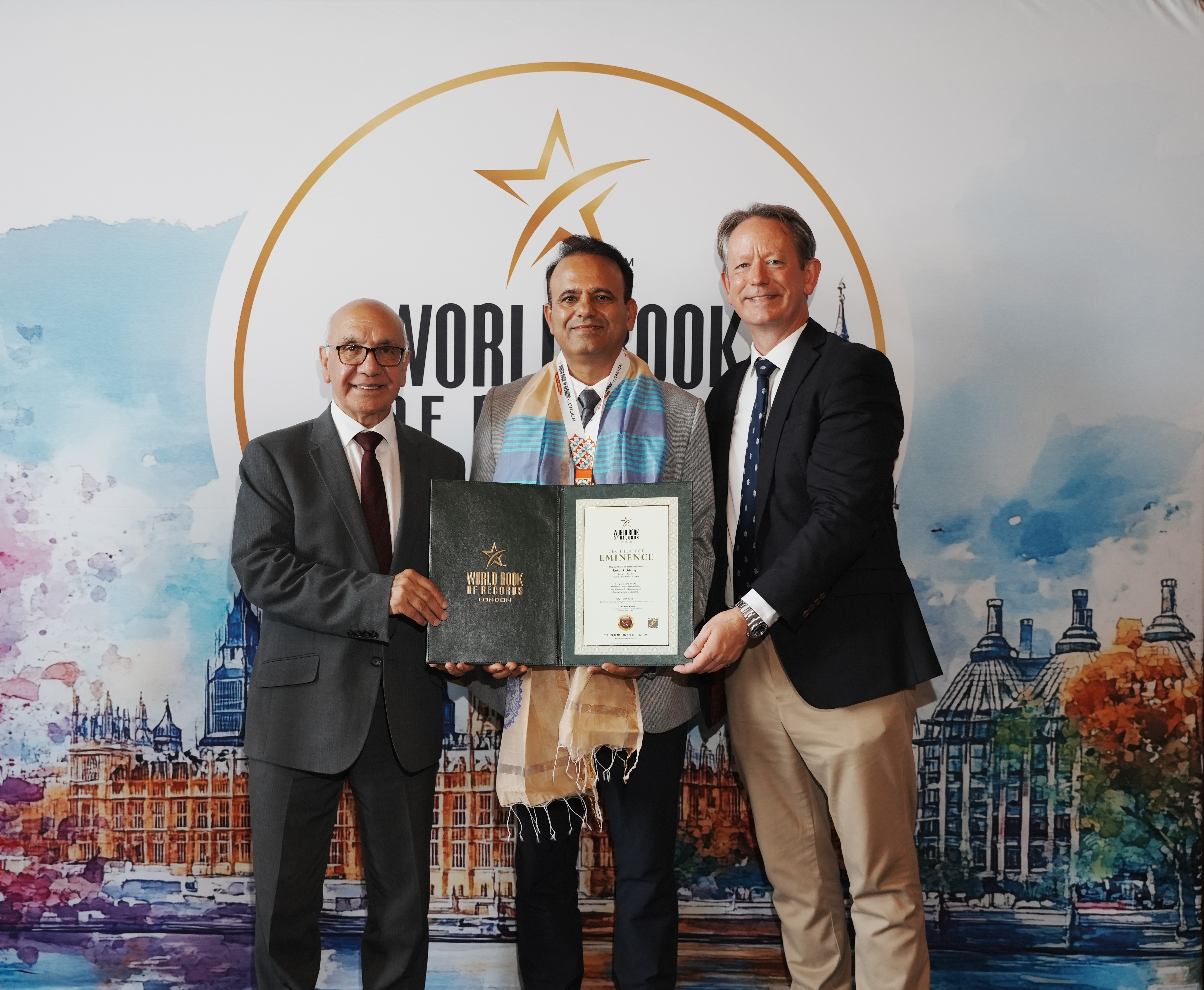 Rahul Richhariya honoured at World Book of Records 10th Summit and Award Ceremony at UK Parliament