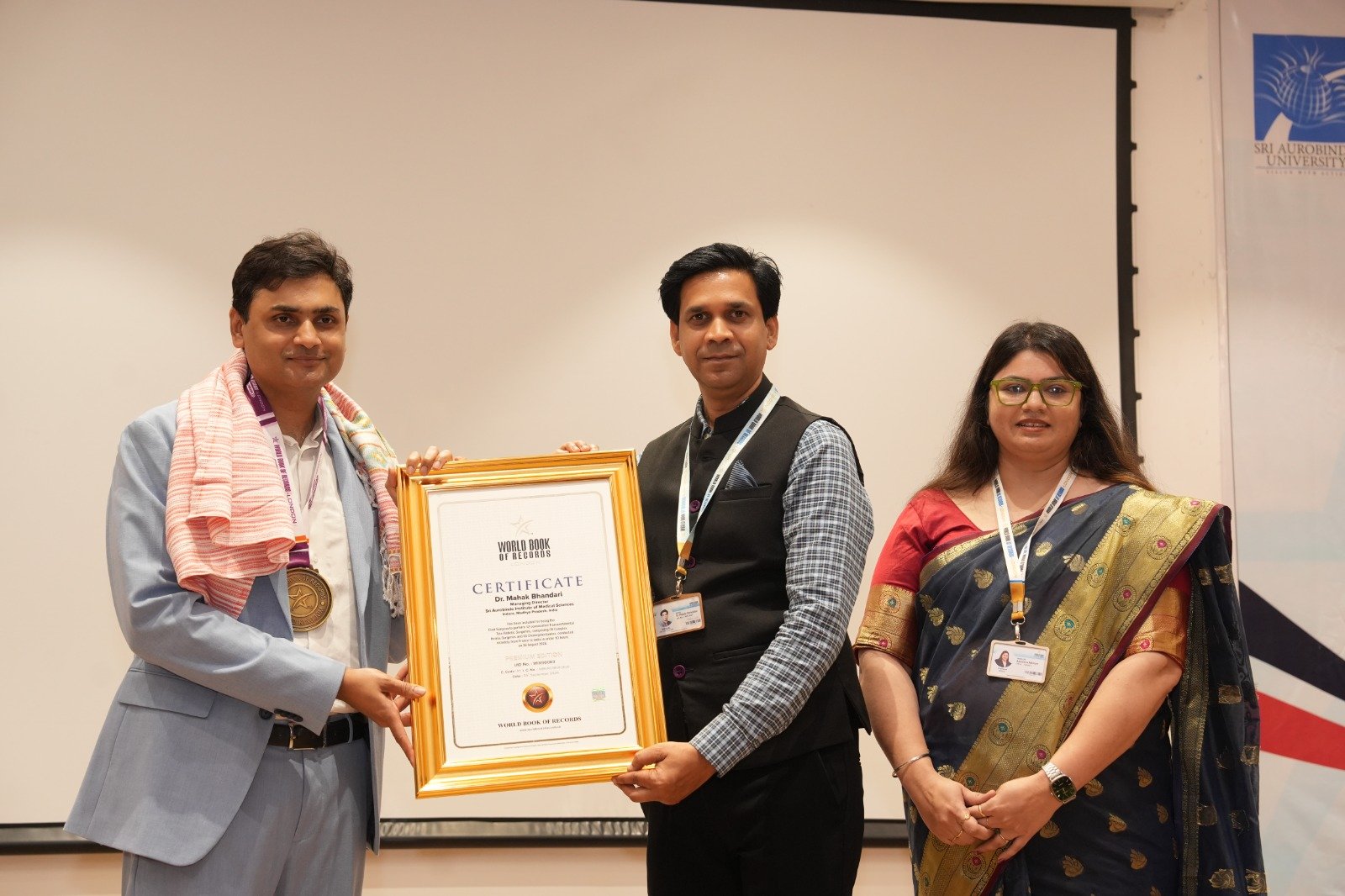 Dr. Mahak Bhandari included in World Book of Records for Transcontinental Tele-Robotic Surgery Milestone
